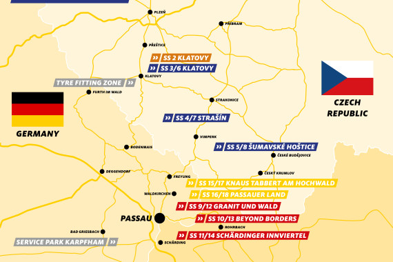 Als einzige WRC-Rallye der Saison führt die Central European Rally durch drei Länder. 18 Wertungsprüfungen stehen vom 17. bis 20. Oktober auf dem Programm