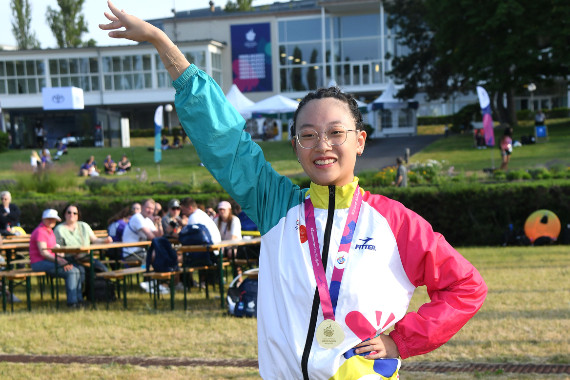 Cheuk In Wai (Rhythimsche-Sportgymnastik) ist die erste Goldmedaillengewinnerin der Weltspiele