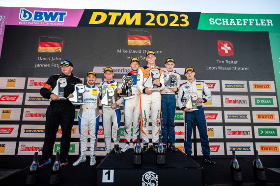Das Podium der ADAC GT4 Germany auf dem Sachsenring