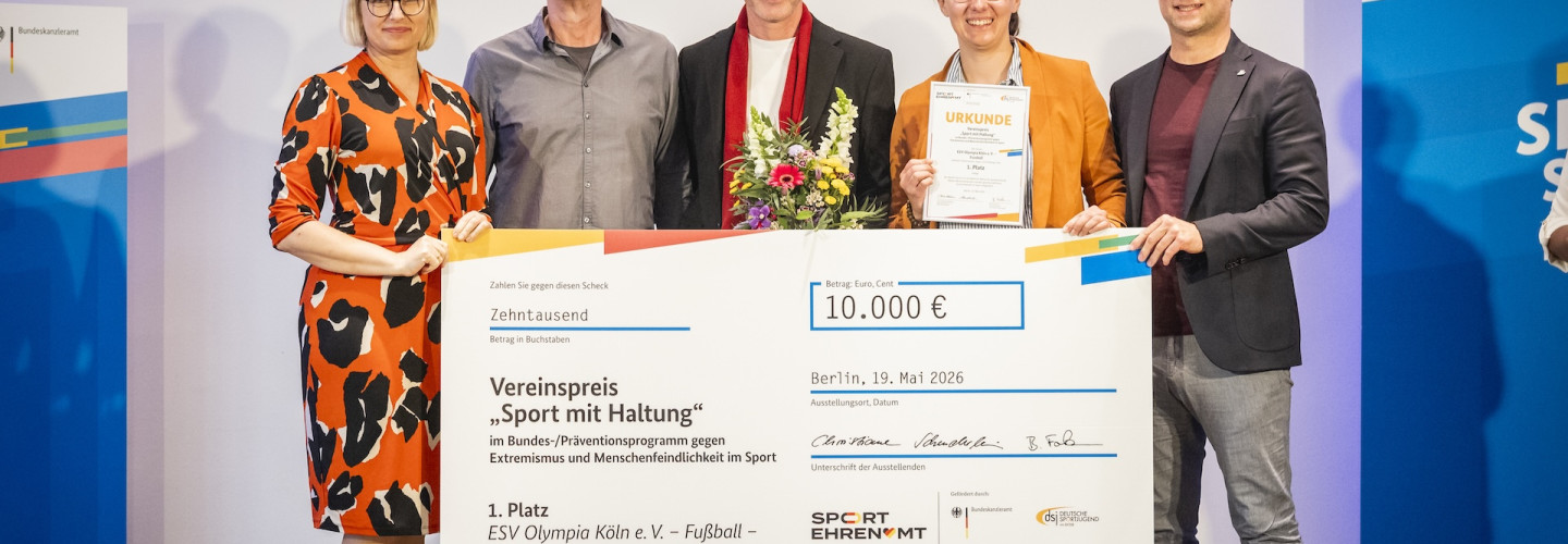 ESV Olympia Köln e.V. gewinnt den Vereinspreis „Sport mit Haltung“