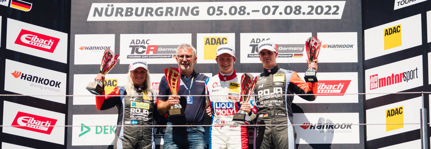 Das Podium der ADAC TCR Germany auf dem Nürburgring