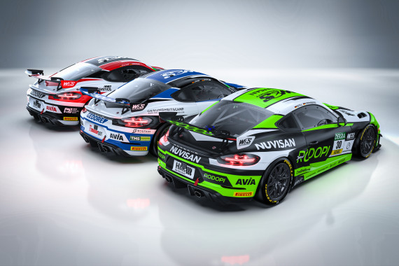So sehen die Porsche von AVIA W&S Motorsport im Heckbereich aus