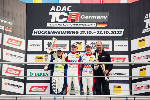 Das Sonntagspodium der ADAC TCR Germany auf dem Hockenheimring