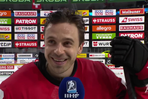 Schweizer Nationalspieler und Torschütze Denis Malgin