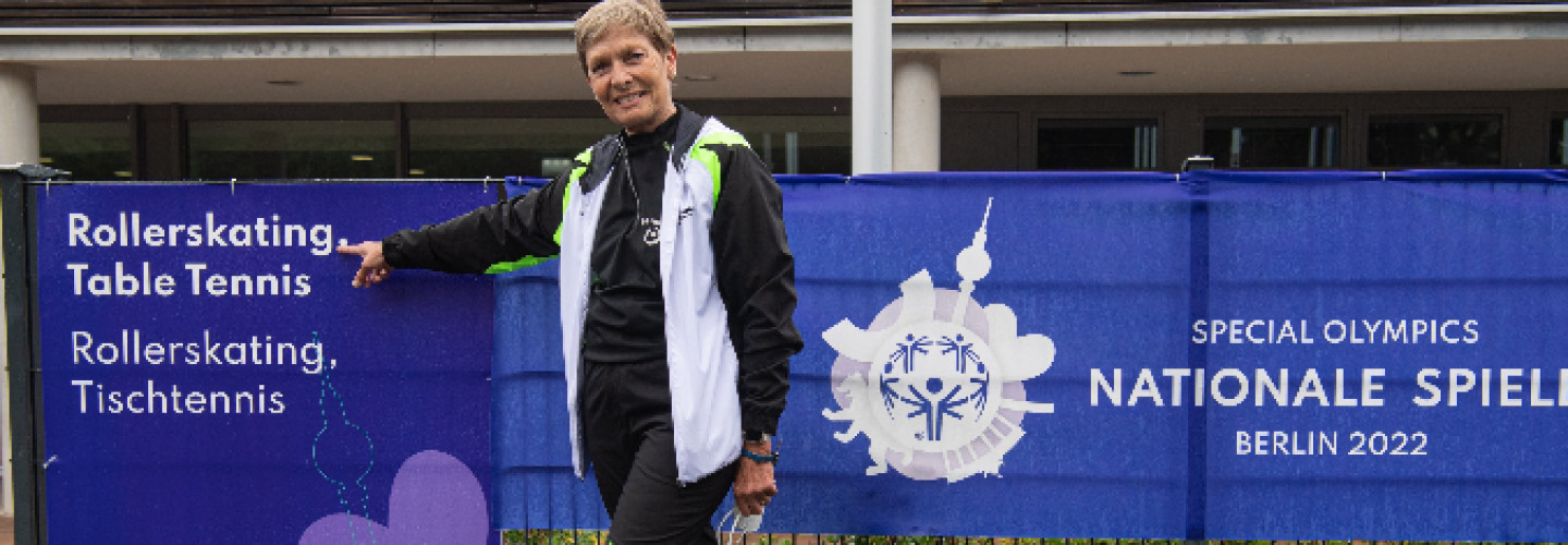 Trainerin Gudrun Kronenberg vom Verein der Lebenshilfe Mettmann