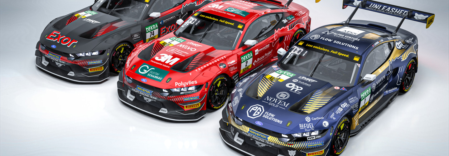 Das Haupt Racing Team hat sich für eine prägnante, cleane Optik entschieden, die einen hohen Wiedererkennungswert und große Individualität für die drei Fahrerduos bietet