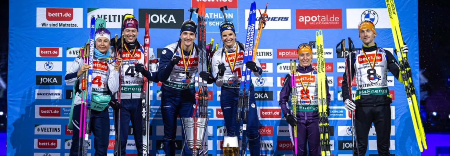 Biathlon auf Schalke: Team Frankreich gewinnt beim Jubiläum