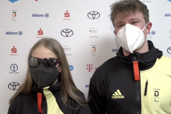 Interview mit Linn Kazmaier und ihrem Guide Florian Baumann nach Silbermedaille im Biathlon-Sprint