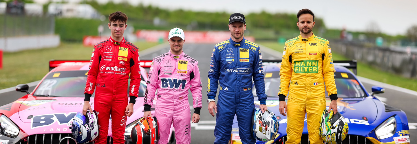 Tom Kalender, Lucas Auer, Maro Engel und Jules Gounon (l-r)